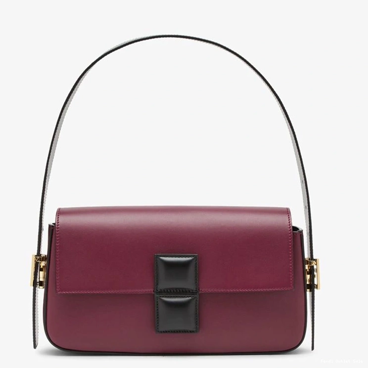 Affordable Bag Baguette Medium Leather Nappa Burgundy Fendi In Twist 0804